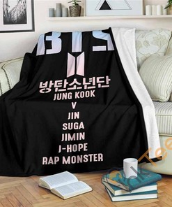 Bts Sherpa Fleece Blanket Gifts for Family, for Couple