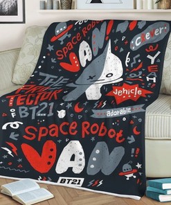 Bts Van Bt Bangtan Army Fan Art Cartoon So Cute Christmas, bts Gift For Fan Comfy Throw Blanket Gift