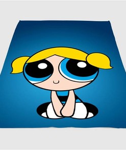 Bubbles Powerpuff Girls Sherpa Fleece Blanket Gifts for Family, for Couple