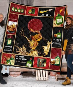 Buchanan's Scotch All I Need Is Whisky Gift Idea Quilt