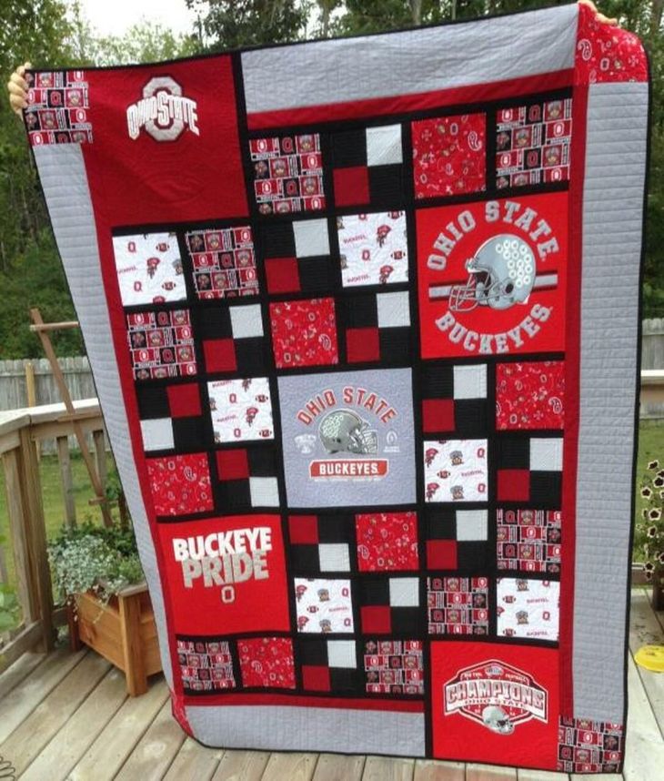 Buckeye Pride Ncaa Ohio State Buckeyes Green Quilt Blanket Bedding Set