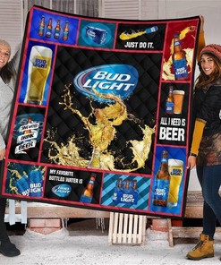 Bud Light Beer Lover Funny Gift Idea Quilt