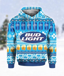 Bud Light Beer Print Ugly Hoodie 3D