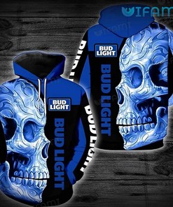 Bud Light Hoodie 3D Skull Gift For Beer Lovers