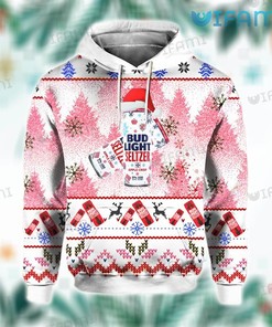 Bud Light Seltzer Hoodie 3D Santa Hat Gift For Beer Lovers