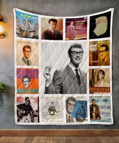 Buddy Holly Albums Vintage Quilt Blanket Bedding Set