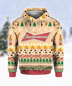 Budweiser Beer Bottle Print Ugly Hoodie 3D