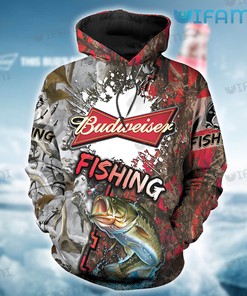 Budweiser Hoodie 3D Fishing Beer Lovers Gift