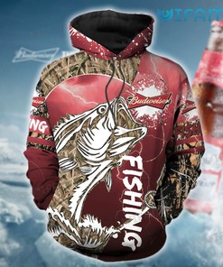 Budweiser Hoodie 3D Fishing Paint Splash Beer Lovers Gift