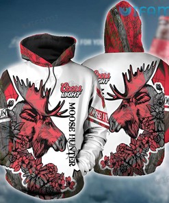 Budweiser Hoodie 3D Moose Hunting Gift For Beer Lovers