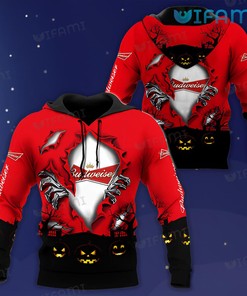 Budweiser Hoodie 3D Pumpkin Halloween Beer Lovers Gift