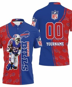 Buffalo Bills 27 Tredavious White Afc West Division Champions Personalized 3D All Over Print Polo Shirt