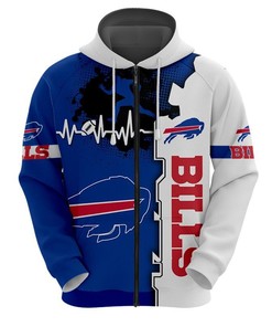 Buffalo Bills 3D All Over Print Zip Hoodie for Nfl Fans
