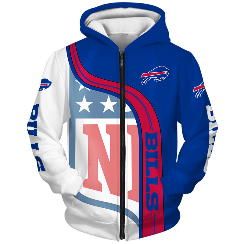 Buffalo Bills 3D Hoodie Pullover Zip Hoodie Nfl for Fans