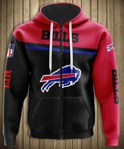 Buffalo Bills 3D Skull Hoodie Pullover Zip Hoodie for Fans