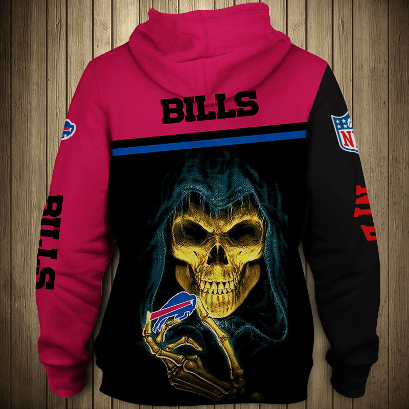 Buffalo Bills 3D Skull Hoodie Pullover Zip Hoodie for Fans - Image 2