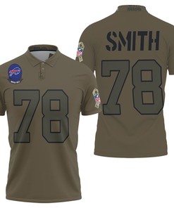 Buffalo Bills Bruce Smith #78 Nfl Great Player Camo 2019 Salute To Service Custom Bills Fans Polo Shirt