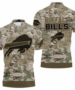 Buffalo Bills Camo Pattern 3D All Over Print Polo Shirt