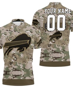 Buffalo Bills Camo Pattern Personalized 3D All Over Print Polo Shirt