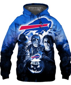 Buffalo Bills Hoodie 3D Halloween Horror Night Gift for Fans