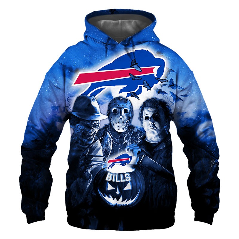 Buffalo Bills Hoodie 3D Halloween Horror Night Gift for Fans