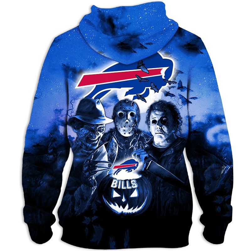 Buffalo Bills Hoodie 3D Halloween Horror Night Gift for Fans - Image 2