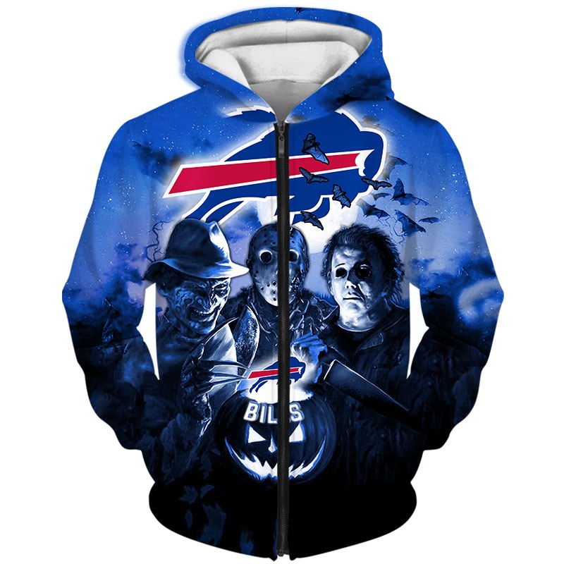 Buffalo Bills Hoodie 3D Halloween Horror Night Gift for Fans - Image 3