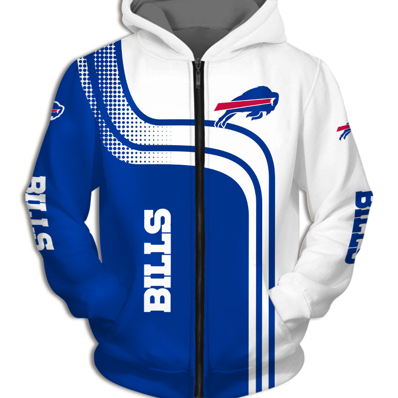 Buffalo Bills Hoodie 3D One Way Zip Hoodie - Image 3
