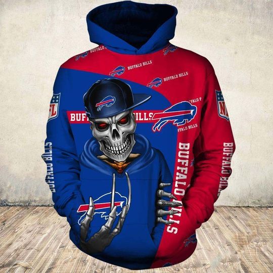 Buffalo Bills Hoodie 3D Zip Hoodie Cute Death Gifts for Fans