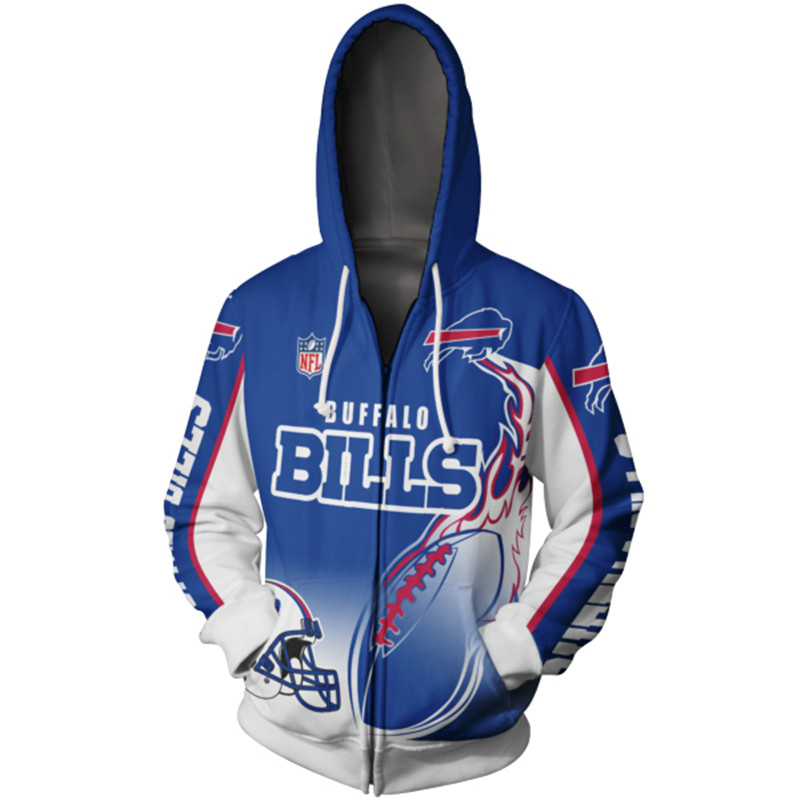 Buffalo Bills Hoodie 3D Zip Hoodie Cute Flame Balls Graphic Gifts for Fans - Image 3