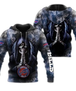 Buffalo Bills Hoodie 3D Zip Hoodie Death Smoke Graphic Gifts for Fans