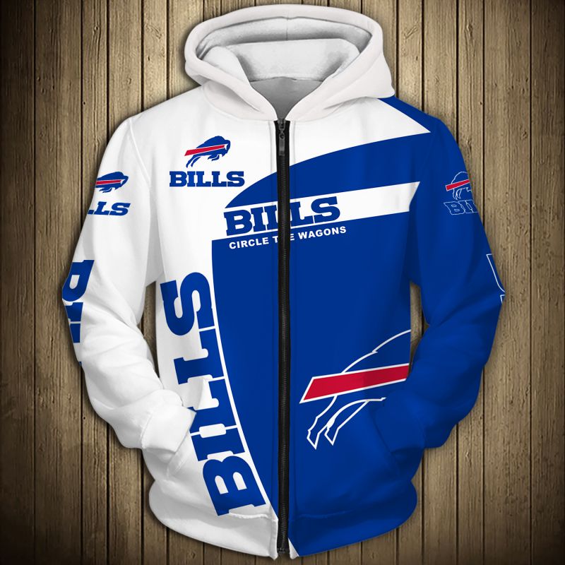 Buffalo Bills Hoodie 3D Zip Hoodie Pullover Gift for Fans - Image 3
