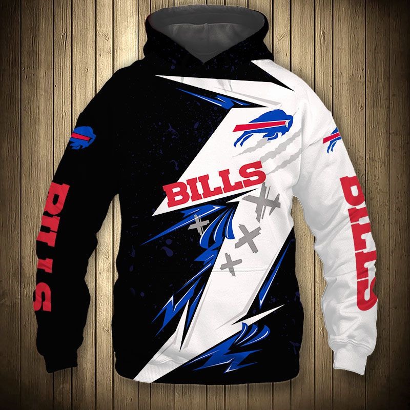 Buffalo Bills Hoodie 3D Zip Hoodie Thunder Graphic Gifts for Fans
