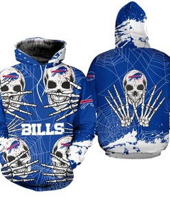 Buffalo Bills Hoodie Skull for Halloween Graphic