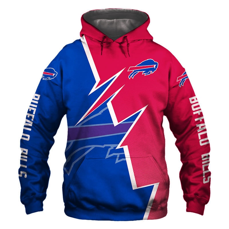 Buffalo Bills Hoodie Zigzag Graphic Zip Hoodie Gift for Fans