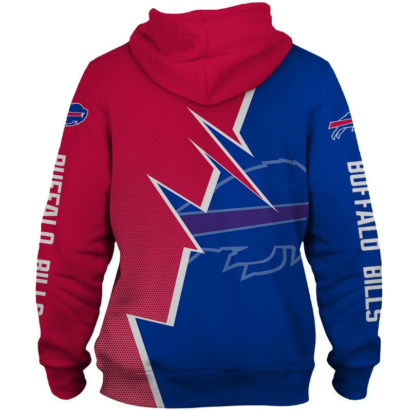 Buffalo Bills Hoodie Zigzag Graphic Zip Hoodie Gift for Fans - Image 2