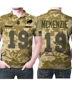 Buffalo Bills Isaiah Mckenzie #19 Great Player Nfl American Football Team Logo Camouflage 3d Designed Allover Gift For Bills Fans Polo Shirt