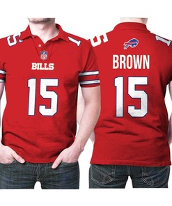 Buffalo Bills John Brown #15 Great Player Nfl American Football Red Color Rush Jersey Style Gift For Bills Fans Polo Shirt