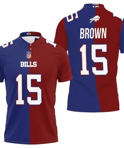 Buffalo Bills John Brown #15 Great Player Nfl Vapor Limited Royal Red Two Tone Jersey Style Polo Shirt