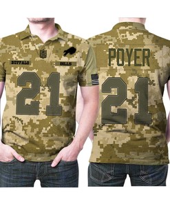 Buffalo Bills Jordan Poyer #21 Great Player Nfl American Football Team Logo Camouflage 3d Designed Allover Gift For Bills Fans Polo Shirt