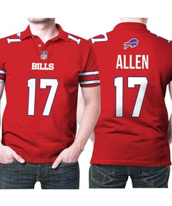 Buffalo Bills Josh Allen #17 Great Player Nfl American Football Red Color Rush Jersey Style Gift For Bills Fans Polo Shirt