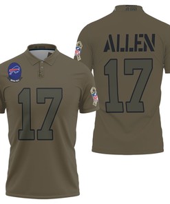 Buffalo Bills Josh Allen #17 Nfl Great Player Camo 2019 Salute To Service Custom Bills Fans Polo Shirt