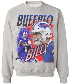 Buffalo Bills  Josh Allen Retro Vintage Nfl Unisex Crewneck Sweatshirt