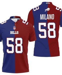 Buffalo Bills Matt Milano #58 Great Player Nfl Vapor Limited Royal Red Two Tone Jersey Style Polo Shirt