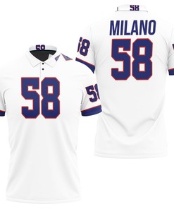 Buffalo Bills Matt Milano Great Player Nfl American Football Team White Vintage 3d Designed Allover Gift For Bills Fans Polo Shirt