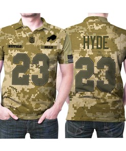 Buffalo Bills Micah Hyde #23 Great Player Nfl American Football Team Logo Camouflage 3d Designed Allover Gift For Bills Fans Polo Shirt