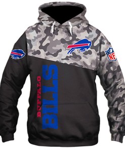 Buffalo Bills Military Hoodie 3D Zip Hoodie 3D Zip Hoodie Long Sleeve New Season