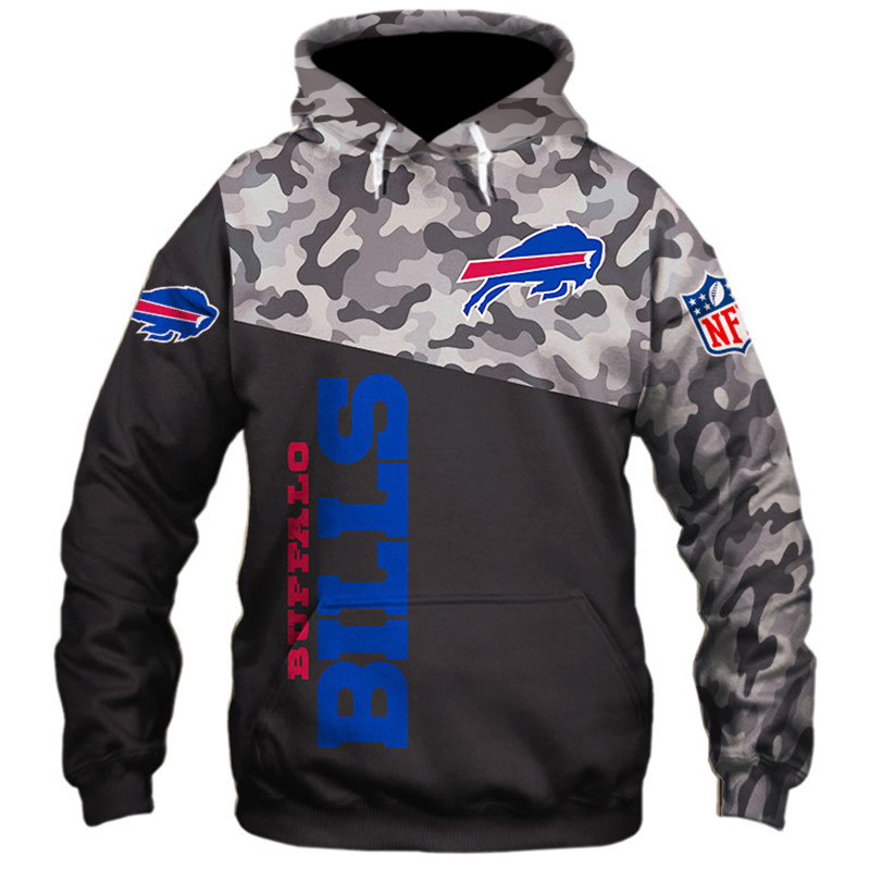Buffalo Bills Military Hoodie 3D Zip Hoodie 3D Zip Hoodie Long Sleeve New Season