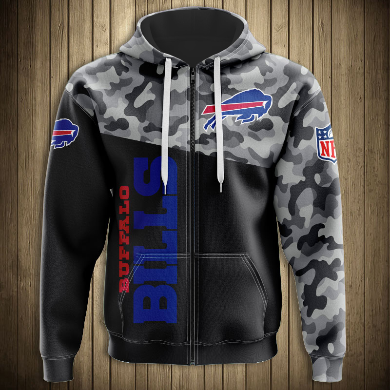 Buffalo Bills Military Hoodie 3D Zip Hoodie 3D Zip Hoodie Long Sleeve New Season - Image 3