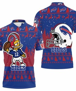 Buffalo Bills Number 12 The Simpsons Cartoon Art Style 3D All Over Print Polo Shirt